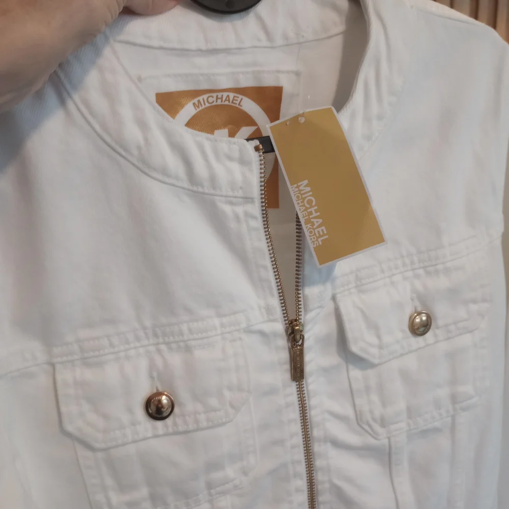 NWT Michael Kors White Jean Jacket - Picture 7 of 16